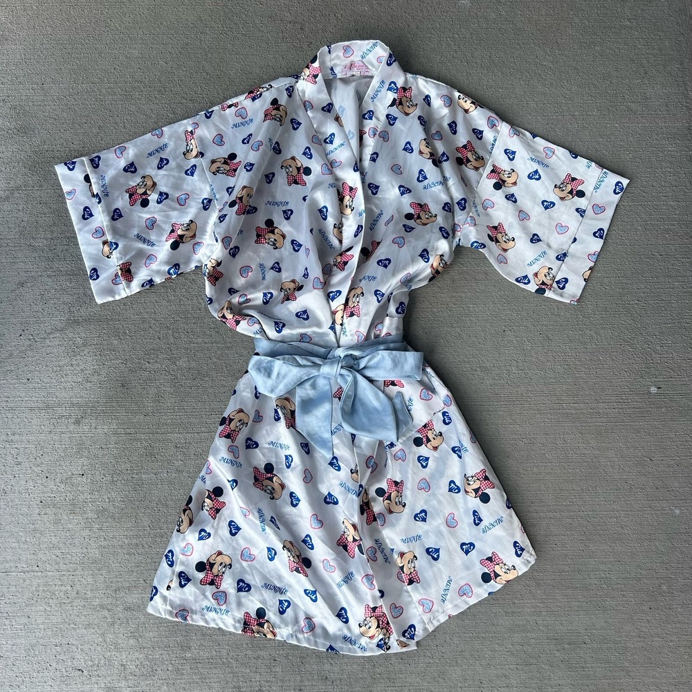 Vintage Miss Elaine Minnie‎ Mouse Robe Women's XS/S USA Made Disney Lounge